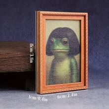 1 Piece Of Quirky Middle Part Hair Frog Pattern Fridge Magnet, Mini Photo Frame Shape, Fun Home Decoration Prop, Holiday Gift - Center Part Hairstyle - View 5