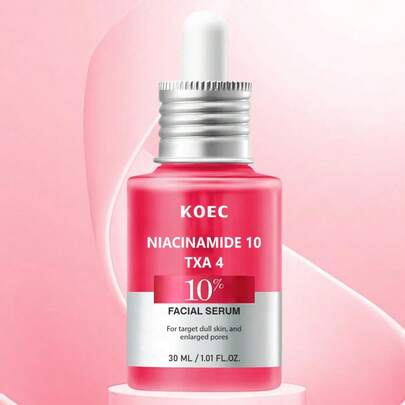 KOEC 10%烟酰胺+4%氨甲环酸面部精华液，提升肌肤光泽，改善肤色不均，令肌肤光滑细腻。