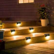 1pc Solar Powered Stair Light, Outdoor Wall Light, Fence Light, Waterproof Staircase Light, Garden Railing Light, Solar Stair Light - Multicolor - View 7