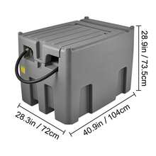 Tanque portátil, capacidad de 116 galones y caudal de 10 GPM, tanque de combustible diésel con bomba de transferencia eléctrica de 12 V y manguera de goma de 13.1 pies, tanque de transferencia diésel PE para fácil transporte de combustible, gris - Gris - Ver 10