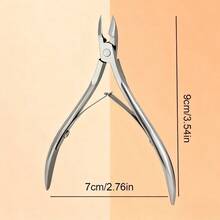 1pc Stainless Steel Silver Cuticle Nipper - Can Trim Dead Skin/Callus On Hands & Feet, Cut Nails, Professional Callus Remover, Durable, Anti-Rust, Ideal For Home/Salon Use - Silver - View 9