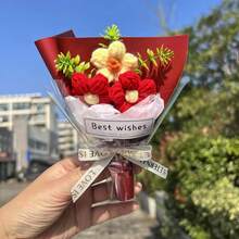 新款迷你永生仿真花束，是妇女节、生日、纪念日等场合的理想小礼物 - 彩色 - 查看 10