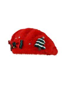 1pc Christmas Deer Horn Plush Santa Hat, Cute Fuzzy Earmuff Winter Warm Hat, Suitable For Autumn/Winter Christmas Holiday Wear