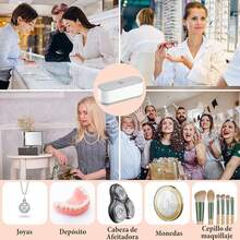 Limpiador Ultrasónico de Joyas, 45KHz Portátil and Profesional Lavadora de Joyas para Gafas, Collares, Brocha de Maquillaje, Anillos, Correa de Reloj, Aretes (Carga USB) - Blanco - Ver 8