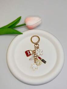 Fashion Light Luxury Style Metal Keychain Creative Women's Clothing Accessories High Heels Lipstick Flower Bag Pendant Exquisite Diamond Inlaid Multi-Element Pendant Personalized Versatile Bag Decoration Gift Fashion Hipster Must-Have Fashion Versatile Women's Bag Accessories Light Luxury Style Bag Charm Accessories Valentine's Day Bag Pendant Valentine's Day Gift Thanksgiving Gift Bridal Souvenir - Multicolor - View 7