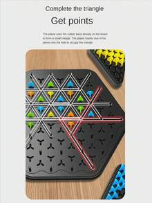 1pc Children Tabletop Game Triangle Chain Game Pieces, Intelligence Development Puzzle Toy, Interactive Parent-Child Game Board, Children's Festival Gift - Multicolor - View 5