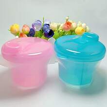 Rotating Double Layers 3-Grid Baby Milk Powder Container, Baby Formula Dispenser, Food Storage Box, Portable Travel Snack Box - 1 cái-xanh lá cây - Xem 2