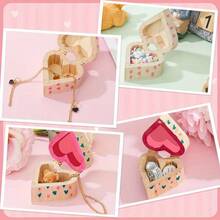 4pcs Wood Box Heart Shaped Unfinished Wood Box With Magnetic Hinged Lid For DIY Gift Box Birthday Wedding Anniversary Jewelry Craft Storage