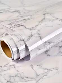 1 Roll Smooth Surface Marble Pattern Self-Adhesive Wallpaper - Waterproof, Heat Resistant, Oil Resistant, Suitable For Kitchen And Bathroom, Easy To Apply Furniture Renovation Sticker - Multicolor - View 3