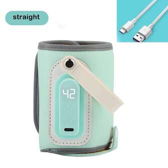 1 件 PU 婴儿奶泡器，户外便携式加热器，加热奶瓶，恒温搅拌器，奶瓶保温套，配备 Type-C USB 数据线，不含电池