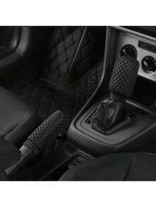2pcs/Set Breathable Mesh Handbrake Cover And Gear Shift Knob Cover Combo, 3D Mesh Gear Shift Sleeve, Suitable For Car Interior - Multicolor - View 3