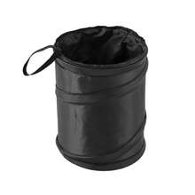 Portable Foldable Car Trash Can, Universal Foldable Car Garbage Can, Waste Paper Basket, Hanging Travel Storage Box Bag - Black - View 6