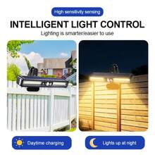 1个【动作感应】太阳能夹灯，超亮户外防水照明，庭院花园安防，360°可调节夹子，无需接线，适用于庭院、围栏、树木装饰 - 黑色 - 查看 6