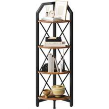 59.4" Corner Shelf 5-Tier Industrial Corner Bookshelf Corner Storage Stand Plant Stand Display Shelf Bookcase For Bedroom Living Room Home Office Rustic Brown And Black TCJ10BF - 鄉村棕色和黑色+4層 - 查看 7