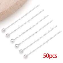 50pcs Ball Head Pins 18K Gold Plated Brass Ball Eye Pins 16/20/25/30/35mm Ball Headpins For DIY Charm Earrings Braceles Necklaces Crafts Jewelry Making