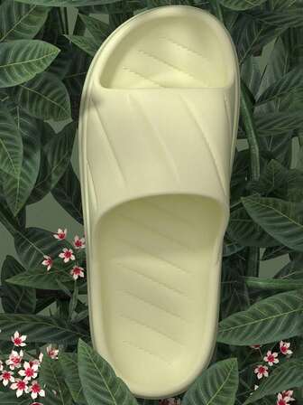 Nouvelles pantoufles de maison pour hommes en matériau EVA antidérapant et anti-odeur, de motif jaune souple et polyvalent, à motif de losange