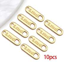 10/30个304不锈钢吊坠，水滴形链扣，小巧扁平圆形心形吊坠，金属链延长连接器，链尾吊坠，适用于DIY珠宝制作 - 彩色 - 查看 13