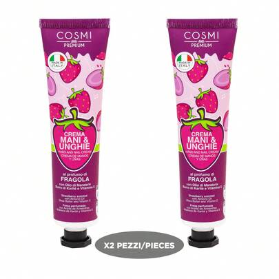 COSMI MILANO COSMI CREMA PER MANI E UNGHIE - 35ML. AL PROFUMO DI FRAGOLA. CON OLIO DI MANDORLE, BURRO DI KARITÉ E VITAMINA E