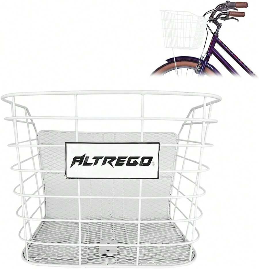 Piago Canasta Canastilla para Bicicleta Acero R24 Incluye Soportes - R24 Negro - Ver 1