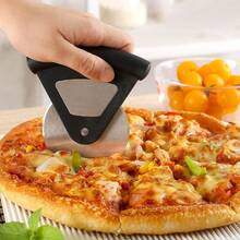 1pc Stainless Steel Round Pizza Cutter, Cake, Bread And Pie Slicer - Kitchen Baking Tool With Wheel, Suitable For Home Kitchen Baking And Outdoor Pizza Baking