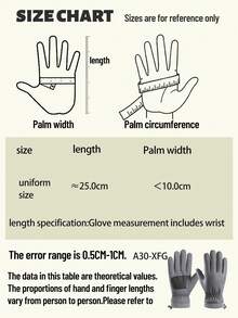 1 par de guantes de invierno para hombres, aptos para uso diario, deportes al aire libre, conducción, senderismo, con dedos táctiles, forro térmico, diseño de bloques de color - Multicolor - Ver 7