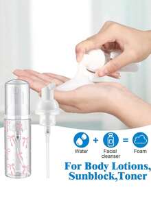 蝴蝶结装饰泡沫皂液瓶，迷你泡沫瓶，适用于旅行装液体皂、洗发水、睫毛清洁剂、洗手液 - 可重复灌装透明塑料瓶，适用于清洁客厅、卧室、浴室，家居装饰，旅行必备，婚礼，派对，生日礼物，送给父母、朋友的礼物，新年礼物，配饰，趣味礼物 - 彩色 - 查看 6