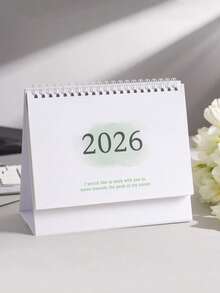 1件 2026/2027 桌上日曆，可愛便攜式計畫本，用於規劃與整理每日及每月行程的桌面配件，居家與學校文具，學生用品，教師辦公用品及開學用品 - 彩色 - 查看 12