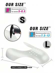 1/3/6 双装男女通用塑料鞋撑，适用于皮鞋和运动鞋，可塑形、支撑并防止起皱 - 彩色 - 查看 3