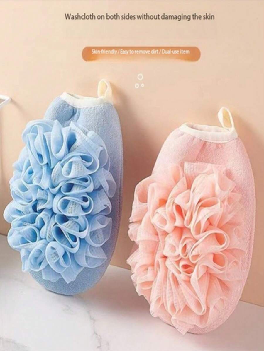 1pc/3pcs Exfoliating Bath Body Scrub Cleaning Mitt Bath Ball, Dead Skin Removal Glove, Dual-Sided Body Cleaning Tool For SPA Foam Massage, Exfoliating Towel, Reversible Bath Mitt For Peeling, Suitable For Hydrotherapy, Massage And Body Scrubbing, Body Scrub Bath Accessories, Dead Skin Remover And Face Massager, Pink, And Blue,