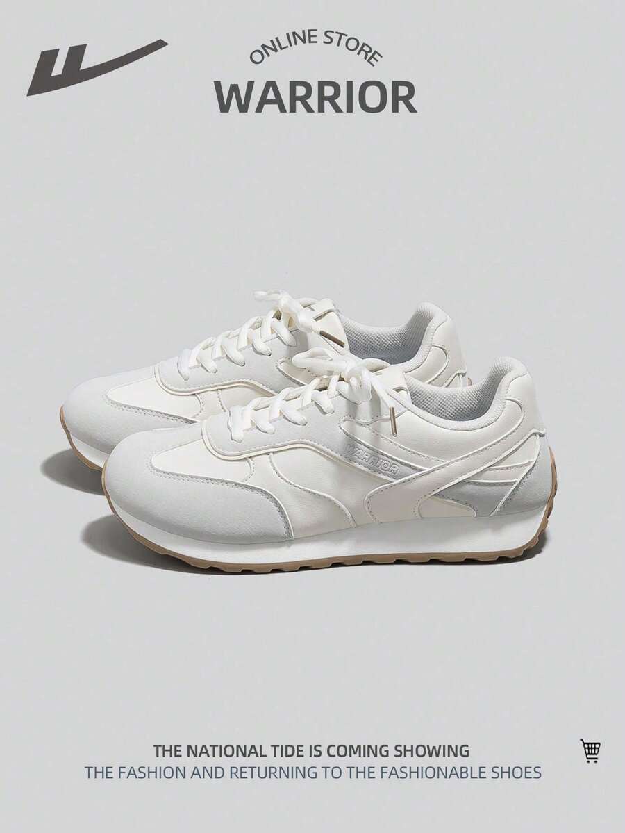 WARRIOR 1 Paar Damen sportliche, wasserdichte, vielseitige Paar-Flach-Schnürshuhe aus Leder mit Patchwork-Muster, Sommerschuhe für den Outdoor-Modestil - Beige/Hellgrau - Übersicht 1