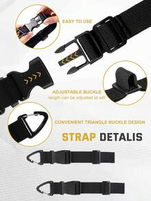 1Pc Adjustable Extension Cord Organizer Cord Holder Organizer Cord Storage Wrap Extension Cord Hanger With Triangle Clips-Durable Polypropylene Storage Straps For Workshop, Garage & Home Organization Belt, Heavy-Duty, 0.98 Inch X17.7 Inch - Black - View 3