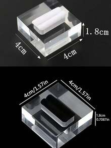 1pc Transparent Square Acrylic Ring Display Stand | Jewelry Organizer For Craft Exhibition, DIY Photo Props, Retail Display | Valentine's Day Gift. - Multicolor - View 8