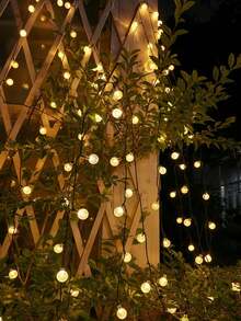 1 pièce Guirlande lumineuse solaire à 20 ampoules de 4 m / 30 ampoules de 5 m / 50 ampoules de 7 m avec boule à bulles et 8 fonctions, décoration extérieure de jardin avec boule de cristal, décoration de fête, boule à bulles solaire LED, décoration de Noël, éclairage de camping, éclairage LED extérieur pour la saison des déménagements - Jaune citron - Voir 7