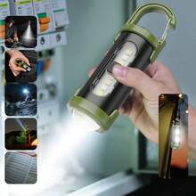 Multi-Functional Mini Keychain Light, Outdoor Portable Hanging Hook Rechargeable Flashlight Floodlight - Multicolor - View 10