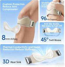 Correa de rodilla Flexwrap genérica, soporte de rodilla Flexwrap, esenciales Flex Wrap, banda de soporte de tendón rotuliano de silicona ajustable para hombres y mujeres, alivio cómodo para la incomodidad de la rodilla - Rosa y negro - Ver 10