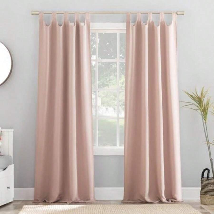Sun Zero Easton Panel de Cortina oscurecedora para Ventana, Verde Salvia, 40" x 84", 1, 1(Rosa pálido 101.6An x 213.4Al cm (1 Paneles)) - Multicolor - Ver 1
