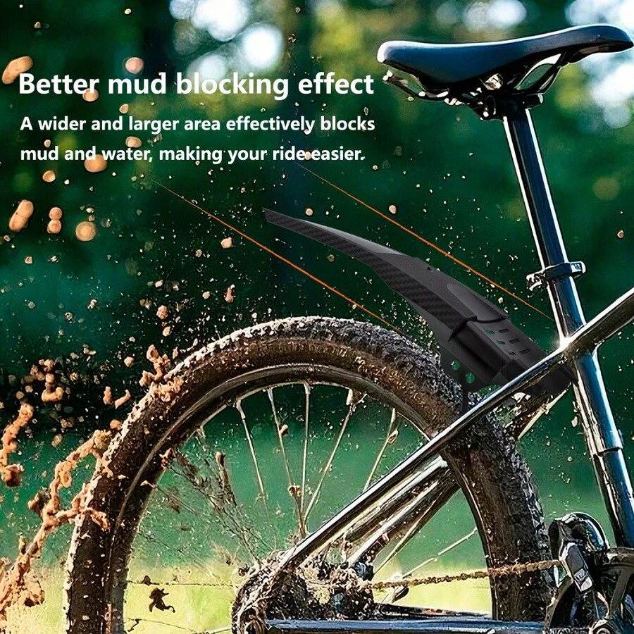 SHIZIWANGRI أجنحة دراجة هوائية من شيزيوانغري، أجنحة دراجة جبلية وطريق، أجنحة أمامية/خلفية للدراجة الجبلية، أجنحة بشكل جناح، قطعة واحدة، إكسسوارات الدراجة - الأسود - مشاهدة 1