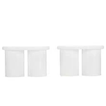 Unregelmäßige Bank, 2 Small Hocker, 16*42*24,5cm, Unregelmäßiger Couchtisch Bank - White - View 6