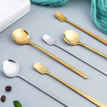 4 Pack Stainless Steel Coffee Spoon 6.7 Inch Stirring Spoons Cocktail Stirring Spoons For Coffee Tea Dessert Cake Ice Cream Cappuccino Silver - 銀色 - 查看 2