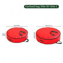 1pc/2pcs/3pcs Christmas Storage Bag, Christmas Ribbon Storage Container, Thick Christmas Tree Ball Rattan Storage Bag, Christmas Decor Plush Ribbon Christmas Storage Round Bag - Multicolor - View 20