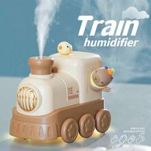 NNAKLLI Humidificador portátil mini con forma de tren de dibujos animados, 300 ml, USB, de escritorio, vapor frío, 2 modos de vapor, apagado automático, silencioso, ideal para dormitorio, hogar, habitación infantil u oficina. Incluye luz nocturna. Perfecto como regalo de Navidad o cumpleaños. - Rosa - Ver 7