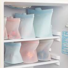 1个硅胶密封袋，加厚保鲜袋，厨房冰箱蔬菜食品自封袋，多功能硅胶食品保鲜袋，冰箱保鲜袋，半透明冷藏袋，食品保鲜袋，硅胶食品保鲜袋 - 彩色 - 查看 2