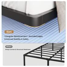 SHA CERLIN Twin/Full/Queen/King Size Floating Bed Frame With Smart LED Lights And Charging Station, Heavy Duty Metal Platform Bed With Modern Design, No Box Spring Needed, Easy Assembly, Black - Xem 5