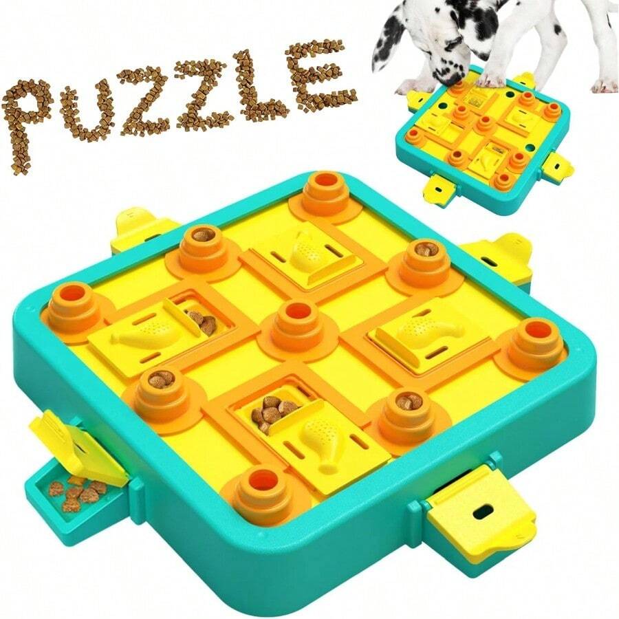 Advanced Dog Puzzle Toy For Mental Stimulation And Behavioral Enrichment - Level 3 In 1 Interactive Food Feeder With Blue Board Design Promotes Problem-Solving Skills Reduces Anxiety Ideal For High-Engagement Training Sessions And Daily Cognitive Challenges - Level3in1AdvancedBlueBoard - Xem 1