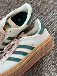 Adidas Originals Gazelle Bold Women's Classic Versatile Comfortable Thick-Soled Non-Slip Durable T-Toe Shoes German Training Shoes Sports Casual Sneakers ID7056