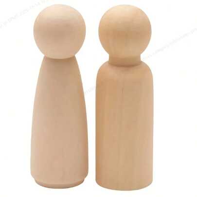 2 st trädockor, 12 cm stora trädockor, för gör-det-själv och målning