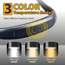 3 couleurs LED Lampe de lecture lumineuse, Lampe de livre mains libres multifonction, Lampe de travail portable rechargeable USB en matériau ABS, Convient pour la course de nuit, la bibliothèque, la randonnée, les voyages, la décoration de la chambre - Gris - Voir 6