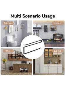 1个纸巾架，厨房纸巾架，锡箔/保鲜膜分配器，免打孔壁挂式收纳架，适用于厨房、浴室、杂物间 - 彩色 - 查看 6