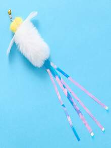 1 pieza/2 piezas Cabezales de repuesto con campanas y plumas para varita de juguete de gato, adecuado para juguetes interactivos de gato - multicolor - Ver 2