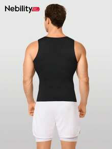 Nebility Men's Shapewear Body Warmer - Suitable For Spring Summer Autumn And Winter Slimming Underwear, Shaping Vest Compression Camisole Shapewear For Tummy Control - Black - View 2